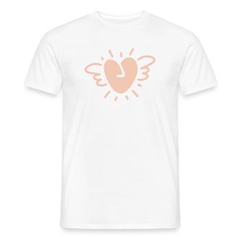 Winged Heart – Love takes its poetic flight - Men's T-Shirt - white - Front - AI Model Male 178 dark (178cm)