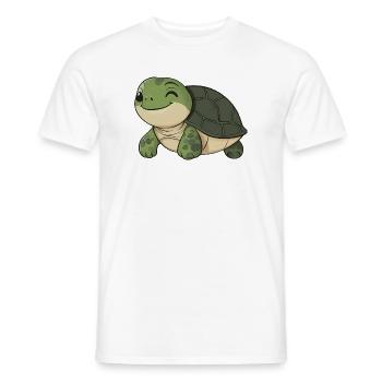 Tortue heureuse mignonne - dessin animé adorable et joyeux - T-shirt homme - blanc - Devant - AI Model Male 178 dark (178cm)