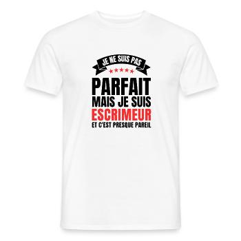 Je ne suis pas parfait mais je suis escrimeur - T-shirt homme - blanc - Devant - AI Model Male 178 dark (178cm)