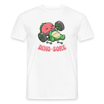 Dino Sore Gym Fitness Gewichte heben Workout Fitnessstudio - Männer T-Shirt - Weiß - Vorne - AI Model Male 178 dark (178cm)