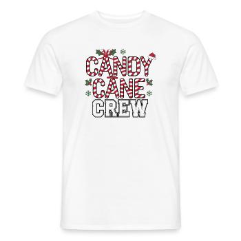 Festive Candy Cane Crew Christmas - Men's T-Shirt - white - Front - AI Model Male 178 dark (178cm)
