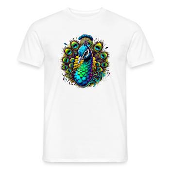 Paon - T-shirt homme - blanc - Devant - AI Model Male 178 dark (178cm)