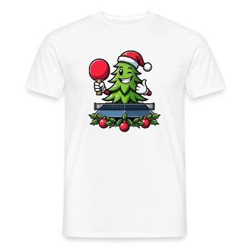 Table Tennis Christmas Tree Costume Christmas Tree - Men's T-Shirt - white - Front - AI Model Male 178 dark (178cm)