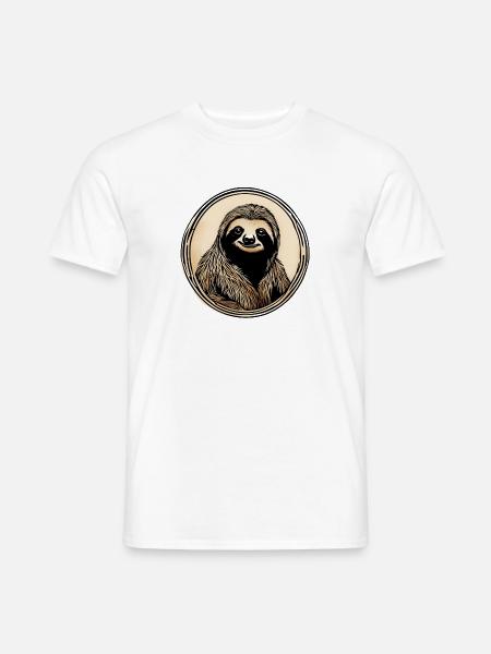 niedliches Faultier chillen schlafen langsam teeni - Männer T-Shirt - Weiß