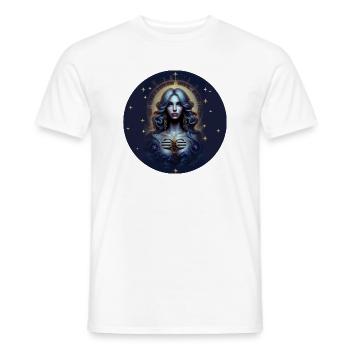Moonlight Goddess Star Circle - Zodiac Sign Libra - Men's T-Shirt - white - Front - AI Model Male 178 dark (178cm)