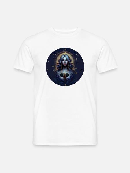 Mondschein Göttin Sternkreis - Sternzeichen Waage - Männer T-Shirt - Weiß