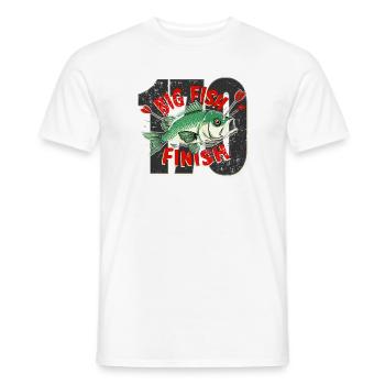darts big fish Finish Checkout - Men's T-Shirt - white - Front - AI Model Male 178 dark (178cm)