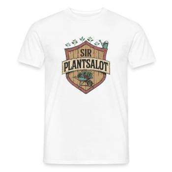 Vintage “SIR PLANTSALOT” Rustic Men Gardeners - Men's T-Shirt - white - Front - AI Model Male 178 dark (178cm)