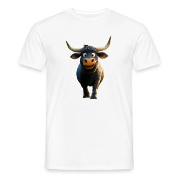 vache fermier boeuf lait veau végétalien vache vache de ferme vaches - T-shirt homme - blanc - Devant - AI Model Male 178 dark (178cm)