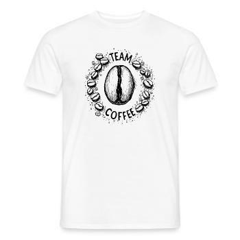 Team Coffee , Team Kaffee, Kaffee Lover - Männer T-Shirt - Weiß - Vorne - AI Model Male 178 dark (178cm)
