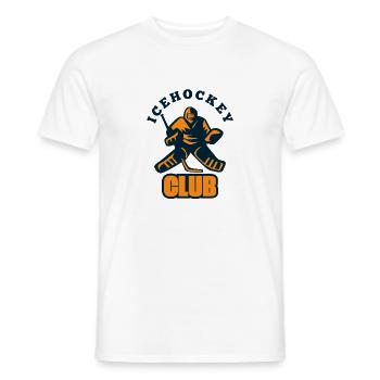 Logo du club de hockey sur glace imprimé - T-shirt homme - blanc - Devant - AI Model Male 178 dark (178cm)