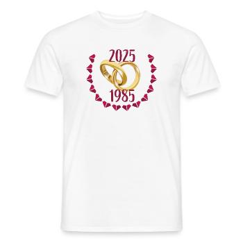 RUBIN Hochzeit 40 Jahre Hochzeitsjubiläum - Männer T-Shirt - Weiß - Vorne - AI Model Male 178 dark (178cm)