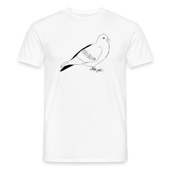 Dove - black and white graphic - Men's T-Shirt - white - Front - AI Model Male 178 dark (178cm)