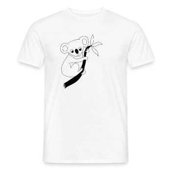 Koala - Graphic in black and white - Men's T-Shirt - white - Front - AI Model Male 178 dark (178cm)