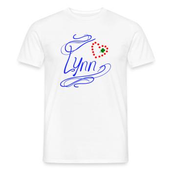Lynn mit Herz und Kleeblatt - Männer T-Shirt - Weiß - Vorne - AI Model Male 178 dark (178cm)
