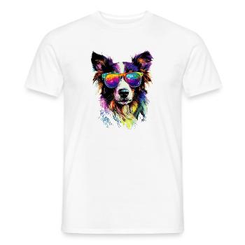 Border Collie Dog Lover Puppy Cute Collies - Men's T-Shirt - white - Front - AI Model Male 178 dark (178cm)