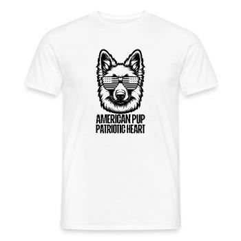 Schäferhund Patriotic Lustiges 4th of July - Männer T-Shirt - Weiß - Vorne - AI Model Male 178 dark (178cm)