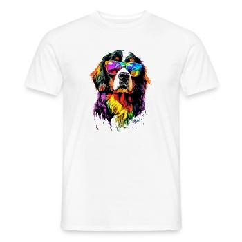 Bernese Mountain Dog Cute Dogs Swiss Mountain Dogs - Men's T-Shirt - white - Front - AI Model Male 178 dark (178cm)