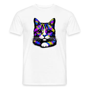 Cat - Men's T-Shirt - white - Front - AI Model Male 178 dark (178cm)