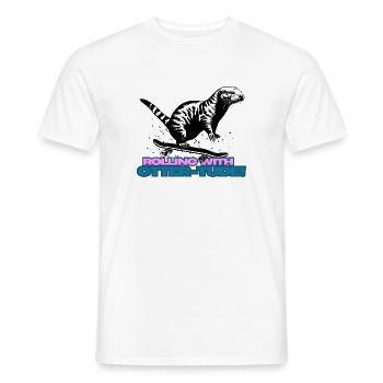 Rolling with otter-tude Skateboard Otter - Männer T-Shirt - Weiß - Vorne - AI Model Male 178 dark (178cm)
