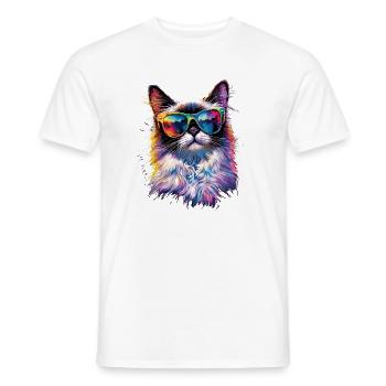 Ragdoll Katze Ragdollkatze Cat Süße Ragdoll Katzen - Männer T-Shirt - Weiß - Vorne - AI Model Male 178 dark (178cm)