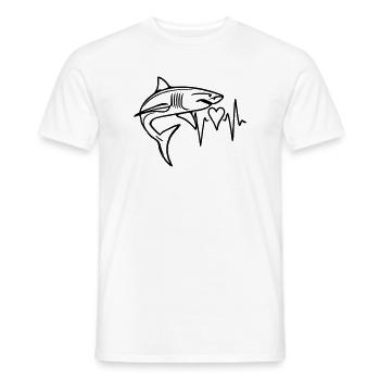 Hai-Liebe – Herzschlag des Ozeans - Männer T-Shirt - Weiß - Vorne - AI Model Male 178 dark (178cm)