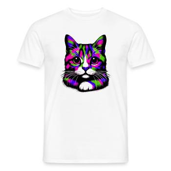Cat - Men's T-Shirt - white - Front - AI Model Male 178 dark (178cm)