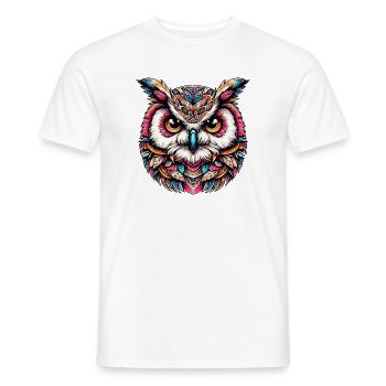 Eule - Männer T-Shirt - Weiß - Vorne - AI Model Male 178 dark (178cm)