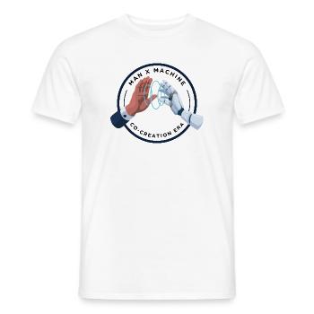 Haptic Bond: Human Robot Handshake - Men's T-Shirt - white - Front - AI Model Male 178 dark (178cm)