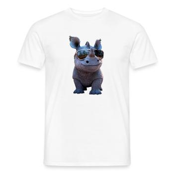 Rhino Rhinoceros Africa Safari Rhinos Rhino - Men's T-Shirt - white - Front - AI Model Male 178 dark (178cm)