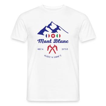 Mont Blanc Alps Highest Mountain - Men's T-Shirt - white - Front - AI Model Male 178 dark (178cm)