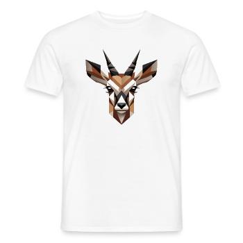 Geometric antelope head – elegance and wilderness - Men's T-Shirt - white - Front - AI Model Male 178 dark (178cm)