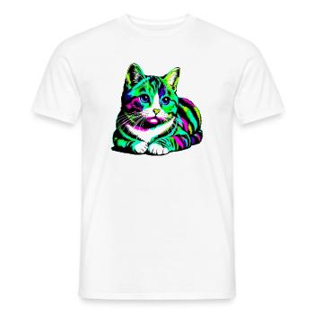 Chat - T-shirt homme - blanc - Devant - AI Model Male 178 dark (178cm)