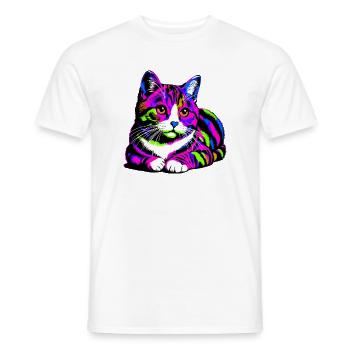 Chat - T-shirt homme - blanc - Devant - AI Model Male 178 dark (178cm)