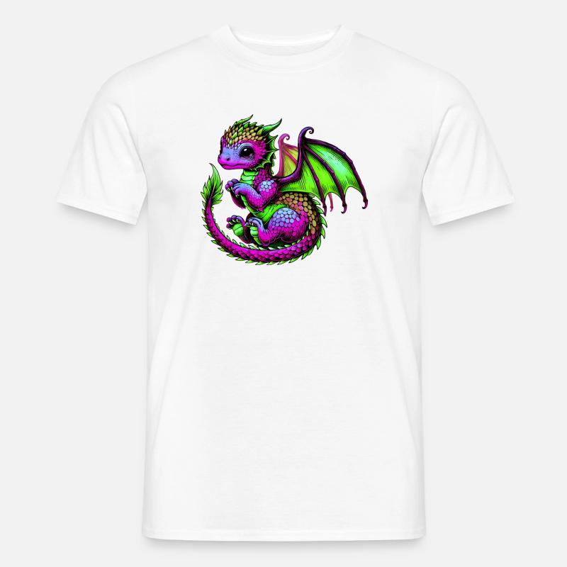 Drache - Männer T-Shirt - Weiß