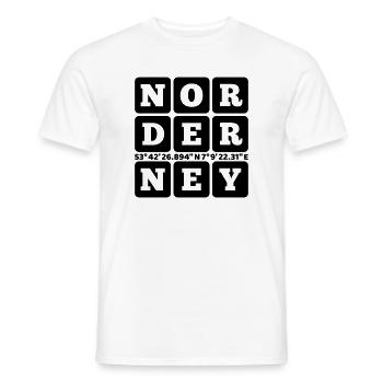 Norderney GPS Coordinates - Men's T-Shirt - white - Front - AI Model Male 178 dark (178cm)