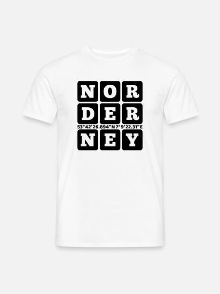 Norderney GPS Koordinaten - Männer T-Shirt - Weiß