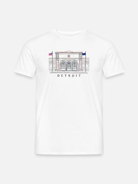 Detroit, Kunstmuseum, Michigan USA, Handzeichnung - Männer T-Shirt - Weiß
