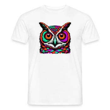 Eule - Männer T-Shirt - Weiß - Vorne - AI Model Male 178 dark (178cm)