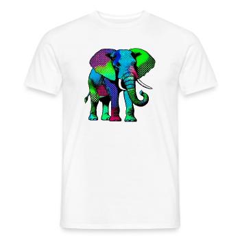 Éléphant - T-shirt homme - blanc - Devant - AI Model Male 178 dark (178cm)