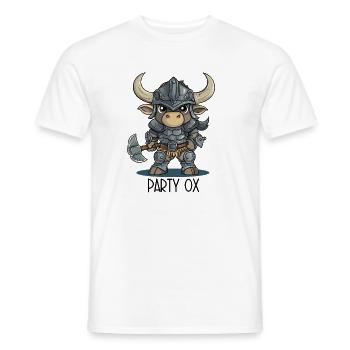 Party Ox – Knight Ox Hero Group - Men's T-Shirt - white - Front - AI Model Male 178 dark (178cm)