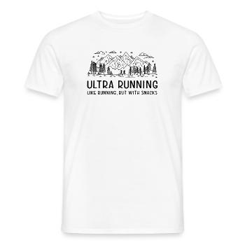 Ultra Running - Comme la course à pied, mais avec des collations - T-shirt homme - blanc - Devant - AI Model Male 178 dark (178cm)