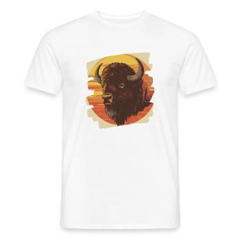 Bison Retro - Männer T-Shirt - Weiß - Vorne - AI Model Male 178 dark (178cm)