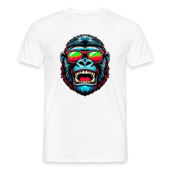 Gorillas with sunglasses - Men's T-Shirt - white - Front - AI Model Male 178 dark (178cm)