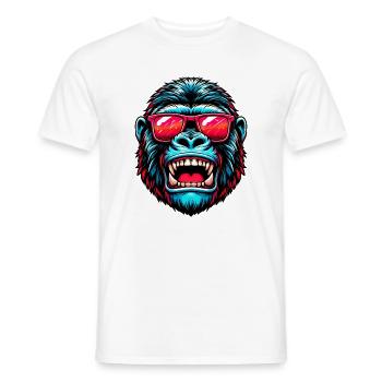 Gorillas with sunglasses - Men's T-Shirt - white - Front - AI Model Male 178 dark (178cm)