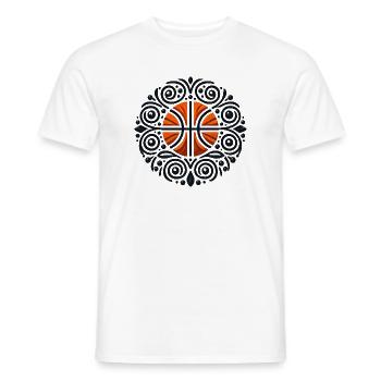 Orange Basketball Ornament Pattern - Men's T-Shirt - white - Front - AI Model Male 178 dark (178cm)
