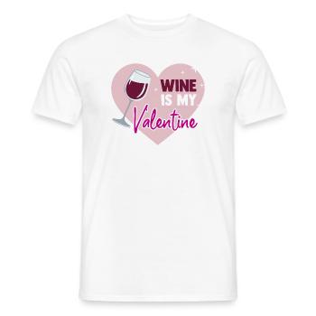 Wine is my valentine - Männer T-Shirt - Weiß - Vorne - AI Model Male 178 dark (178cm)