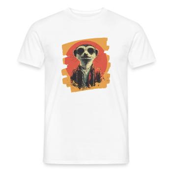 Suricate Rétro - T-shirt homme - blanc - Devant - AI Model Male 178 dark (178cm)