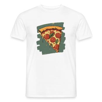 Pizza Retro - Männer T-Shirt - Weiß - Vorne - AI Model Male 178 dark (178cm)