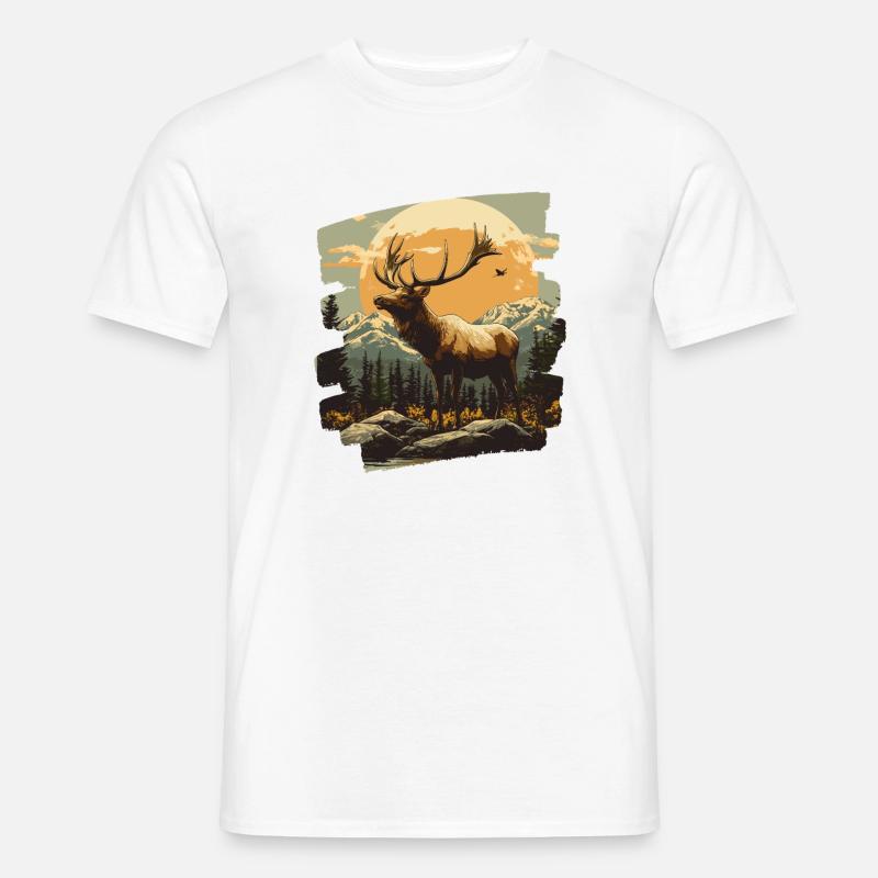 Elch Retro - Männer T-Shirt - Weiß